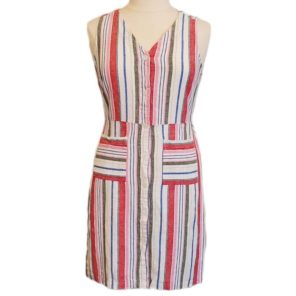 Old Navy Striped Button Down Dress Size L